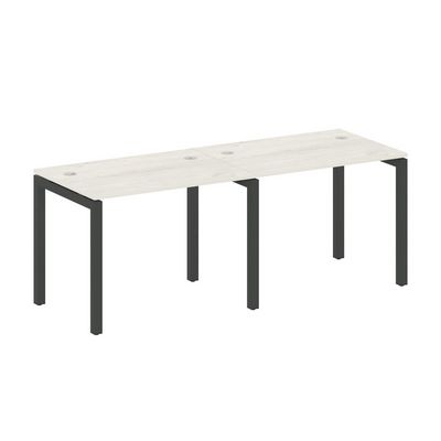 Metal System Quattro 5x5 50БП.СМ-2.1 (Дуб наварра/Черный) Рабочая станция на 2 раб.места на П-образном м/к