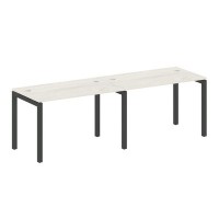 Metal System Quattro 5x5 50БП.СМ-2.2 (Дуб наварра/Черный) Рабочая станция на 2 раб.места на П-образном м/к