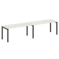 Metal System Quattro 5x5 50БП.СМ-2.4 (Дуб наварра/Черный) Рабочая станция на 2 раб.места на П-образном м/к