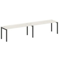 Metal System Quattro 5x5 50БП.СМ-2.5 (Дуб наварра/Черный) Рабочая станция на 2 раб.места на П-образном м/к