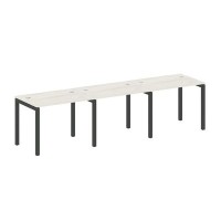 Metal System Quattro 5x5 50БП.СМ-3.1 (Дуб наварра/Черный) Рабочая станция на 3 раб.места на П-образном м/к