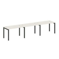 Metal System Quattro 5x5 50БП.СМ-3.2 (Дуб наварра/Черный) Рабочая станция на 3 раб.места на П-образном м/к