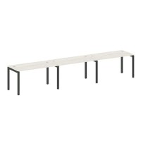 Metal System Quattro 5x5 50БП.СМ-3.3 (Дуб наварра/Черный) Рабочая станция на 3 раб.места на П-образном м/к