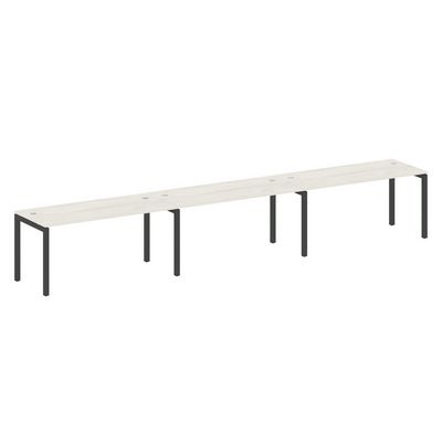 Metal System Quattro 5x5 50БП.СМ-3.4 (Дуб наварра/Черный) Рабочая станция на 3 раб.места на П-образном м/к