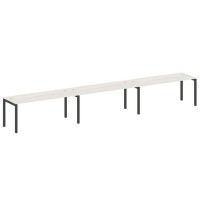 Metal System Quattro 5x5 50БП.СМ-3.5 (Дуб наварра/Черный) Рабочая станция на 3 раб.места на П-образном м/к