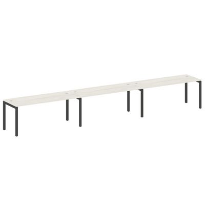 Metal System Quattro 5x5 50БП.СМ-3.5 (Дуб наварра/Черный) Рабочая станция на 3 раб.места на П-образном м/к