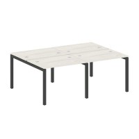 Metal System Quattro 5x5 50БП.СМ-4.1 (Дуб наварра/Черный) Рабочая станция на 4 раб.места на П-образном м/к