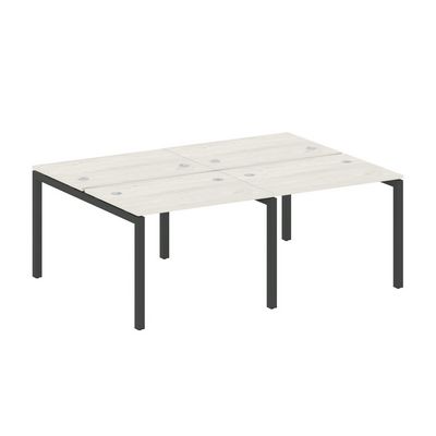 Metal System Quattro 5x5 50БП.СМ-4.1 (Дуб наварра/Черный) Рабочая станция на 4 раб.места на П-образном м/к