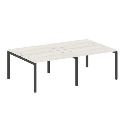 Metal System Quattro 5x5 50БП.СМ-4.2 (Дуб наварра/Черный) Рабочая станция на 4 раб.места на П-образном м/к