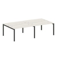 Metal System Quattro 5x5 50БП.СМ-4.3 (Дуб наварра/Черный) Рабочая станция на 4 раб.места на П-образном м/к