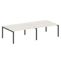 Metal System Quattro 5x5 50БП.СМ-4.4 (Дуб наварра/Черный) Рабочая станция на 4 раб.места на П-образном м/к