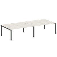 Metal System Quattro 5x5 50БП.СМ-4.5 (Дуб наварра/Черный) Рабочая станция на 4 раб.места на П-образном м/к