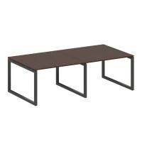 Metal System Quattro 5x5 50БО.ПРГ-2.2 (Венге цаво/Черный) Переговорный стол на О-образном м/к