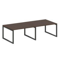 Metal System Quattro 5x5 50БО.ПРГ-2.3 (Венге цаво/Черный) Переговорный стол на О-образном м/к