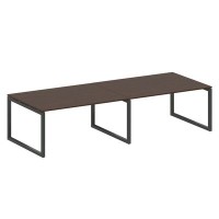 Metal System Quattro 5x5 50БО.ПРГ-2.4 (Венге цаво/Черный) Переговорный стол на О-образном м/к