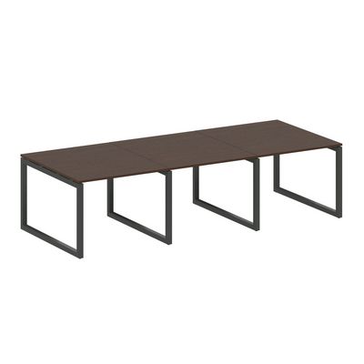 Metal System Quattro 5x5 50БО.ПРГ-3.1 (Венге цаво/Антрацит) Переговорный стол на О-образном м/к