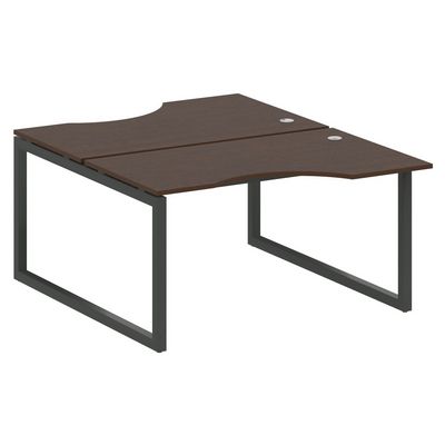 Metal System Quattro 5x5 50БО.РАС-СА-2.2 (Венге цаво/Черный) Рабочая станция криволинейная на О-образном м/к