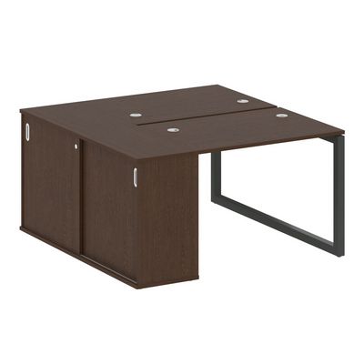 Metal System Quattro 5x5 50БО.РС-СШК-1.1 (Венге цаво/Антрацит) Рабочая станция на О-образном м/к с опорным шкафом-купе