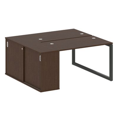 Metal System Quattro 5x5 50БО.РС-СШК-1.2 (Венге цаво/Антрацит) Рабочая станция на О-образном м/к с опорным шкафом-купе