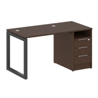 Metal System Quattro 5x5 50БО.РС-СТП-1.1 (Венге цаво/Антрацит) Рабочая станция на О-образном м/к с опорной тумбой