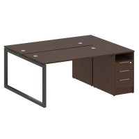 Metal System Quattro 5x5 50БО.РС-СТП-2.3 (Венге цаво/Антрацит) Рабочая станция на О-образном м/к с опорной тумбой