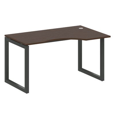 Metal System Quattro 5x5 50БО.СА-2 Пр (Венге цаво/Черный) Стол криволинейный правый на О-образном м/к