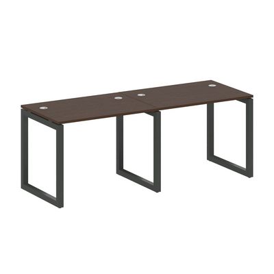 Metal System Quattro 5x5 50БО.СМ-2.1 (Венге цаво/Антрацит) Рабочая станция на 2 раб.места на О-образном м/к