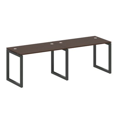 Metal System Quattro 5x5 50БО.СМ-2.2 (Венге цаво/Антрацит) Рабочая станция на 2 раб.места на О-образном м/к