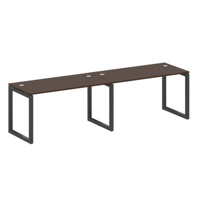 Metal System Quattro 5x5 50БО.СМ-2.3 (Венге цаво/Антрацит) Рабочая станция на 2 раб.места на О-образном м/к