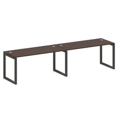 Metal System Quattro 5x5 50БО.СМ-2.4 (Венге цаво/Антрацит) Рабочая станция на 2 раб.места на О-образном м/к