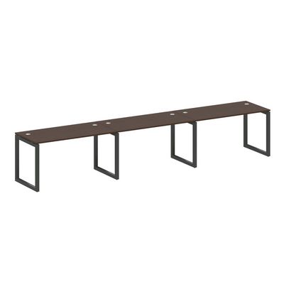 Metal System Quattro 5x5 50БО.СМ-3.3 (Венге цаво/Черный) Рабочая станция на 3 раб.места на О-образном м/к