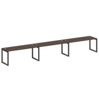 Metal System Quattro 5x5 50БО.СМ-3.5 (Венге цаво/Антрацит) Рабочая станция на 3 раб.места на О-образном м/к