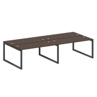 Metal System Quattro 5x5 50БО.СМ-4.4 (Венге цаво/Антрацит) Рабочая станция на 4 раб.места на О-образном м/к