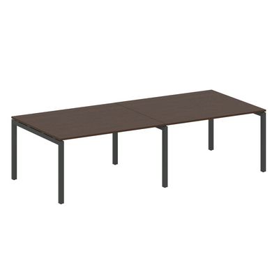 Metal System Quattro 5x5 50БП.ПРГ-2.3 (Венге цаво/Черный) Переговорный стол на П-образном м/к