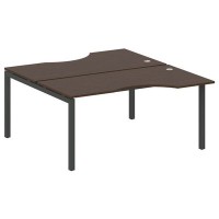 Metal System Quattro 5x5 50БП.РАС-СА-2.1 (Венге цаво/Черный) Рабочая станция криволинейная на П-образном м/к