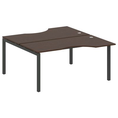 Metal System Quattro 5x5 50БП.РАС-СА-2.1 (Венге цаво/Черный) Рабочая станция криволинейная на П-образном м/к