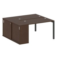 Metal System Quattro 5x5 50БП.РС-СШК-1.2 (Венге цаво/Антрацит) Рабочая станция на П-образном м/к с опорным шкафом-купе