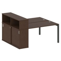 Metal System Quattro 5x5 50БП.РС-СШК-2.3 (Венге цаво/Антрацит) Рабочая станция на П-образном м/кс опорным шкафом-купе