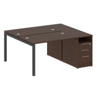 Metal System Quattro 5x5 50БП.РС-СТП-2.2 (Венге цаво/Антрацит) Рабочая станция на П-образном м/к с опорной тумбой