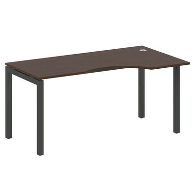 Metal System Quattro 5x5 50БП.СА-1 Пр (Венге цаво/Черный) Стол криволинейный правый на П-образном м/к