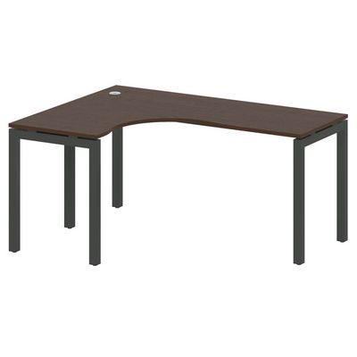 Metal System Quattro 5x5 50БП.СА-4 Л (Венге цаво/Черный) Стол криволинейный левый на П-образном м/к