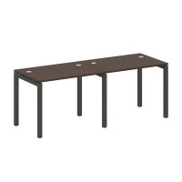 Metal System Quattro 5x5 50БП.СМ-2.1 (Венге цаво/Черный) Рабочая станция на 2 раб.места на П-образном м/к