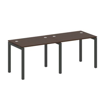 Metal System Quattro 5x5 50БП.СМ-2.1 (Венге цаво/Черный) Рабочая станция на 2 раб.места на П-образном м/к