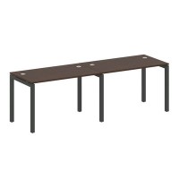 Metal System Quattro 5x5 50БП.СМ-2.2 (Венге цаво/Черный) Рабочая станция на 2 раб.места на П-образном м/к