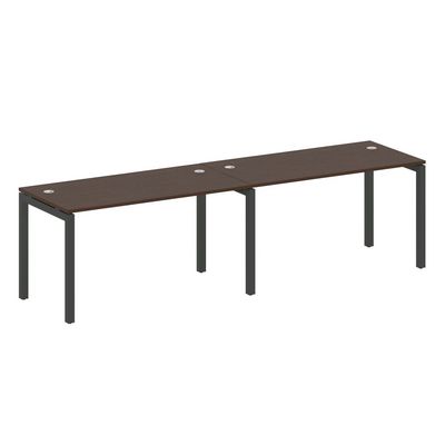 Metal System Quattro 5x5 50БП.СМ-2.3 (Венге цаво/Антрацит) Рабочая станция на 2 раб.места на П-образном м/к