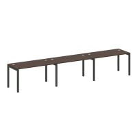 Metal System Quattro 5x5 50БП.СМ-3.3 (Венге цаво/Антрацит) Рабочая станция на 3 раб.места на П-образном м/к