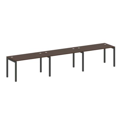 Metal System Quattro 5x5 50БП.СМ-3.3 (Венге цаво/Черный) Рабочая станция на 3 раб.места на П-образном м/к