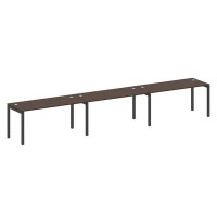 Metal System Quattro 5x5 50БП.СМ-3.4 (Венге цаво/Антрацит) Рабочая станция на 3 раб.места на П-образном м/к