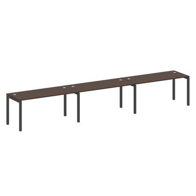 Metal System Quattro 5x5 50БП.СМ-3.4 (Венге цаво/Черный) Рабочая станция на 3 раб.места на П-образном м/к