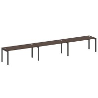 Metal System Quattro 5x5 50БП.СМ-3.5 (Венге цаво/Антрацит) Рабочая станция на 3 раб.места на П-образном м/к